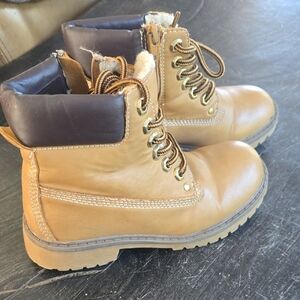 Children's Duffy Tan and Brown Lace-Up Boots